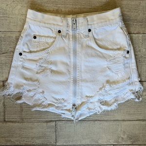LF white jean skirt